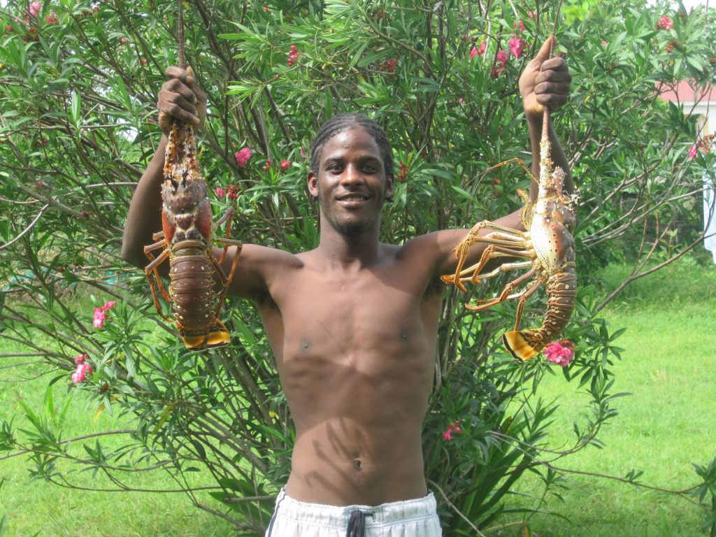 James with lobsters