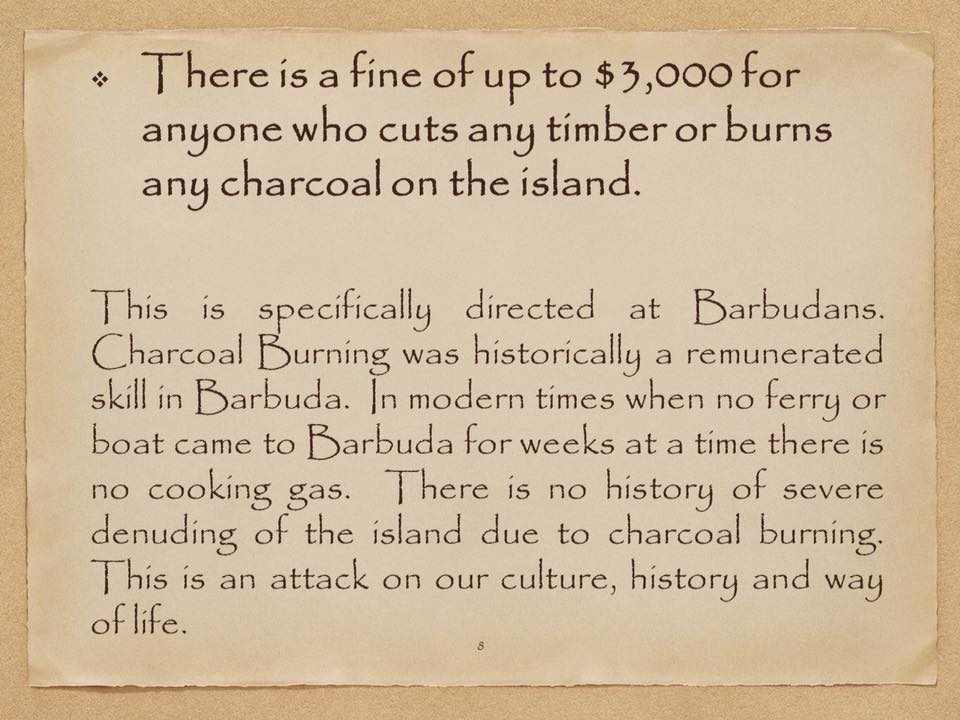 demise of barbuda - charcoal burning
