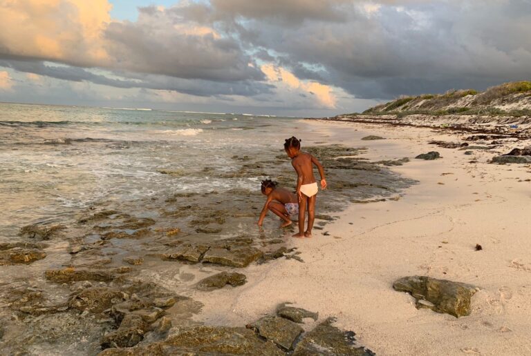 children on beach